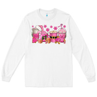 White pink christmas coffee cups Long Sleeve Tee - texasbilliewilder