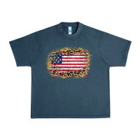 Midnight Navy america leopard glitter flag Urban Heavy Tee - Zillion Design Studio