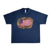 Navy america leopard glitter flag Urban Heavy Tee - Zillion Design Studio
