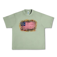 Oil Green america leopard glitter flag Urban Heavy Tee - Zillion Design Studio