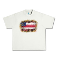 Pistachio america leopard glitter flag Urban Heavy Tee - Zillion Design Studio