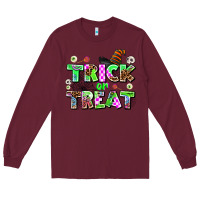 Burgundy trıck or treat Long Sleeve Tee - AdoDesignShop