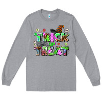 Heather Grey trıck or treat Long Sleeve Tee - AdoDesignShop