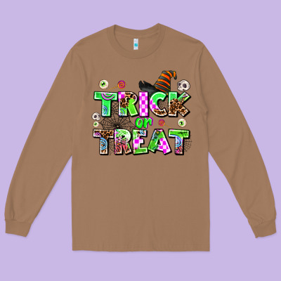 Trıck Or Treat Long Sleeve Tee Designed By Adodesignshop