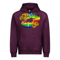 Mauve Wine Lgbtq Pride Rainbow Lips Urban Hoodie - BundleAndBundleShop