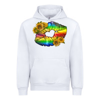 White Lgbtq Pride Rainbow Lips Urban Hoodie - BundleAndBundleShop