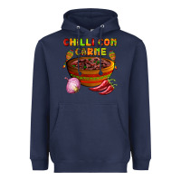 Navy chilli con carne  with chilli pepper Heavyweight Hoodie - AdoDesignShop
