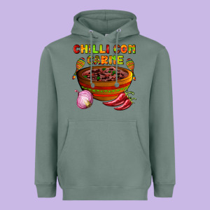 Chilli Con Carne  With Chilli Pepper Heavyweight Hoodie Designed By Adodesignshop