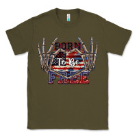 Army Green Born to be free 4th of July Classic Tee - CowGirlArtShop