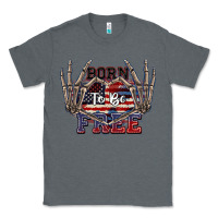 Charcoal Heather Born to be free 4th of July Classic Tee - CowGirlArtShop