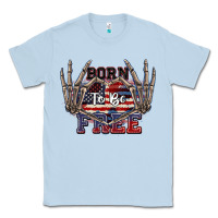 Dusty Blue Born to be free 4th of July Classic Tee - CowGirlArtShop