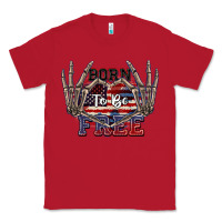 Red Born to be free 4th of July Classic Tee - CowGirlArtShop