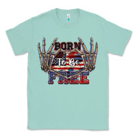 Seafoam Born to be free 4th of July Classic Tee - CowGirlArtShop