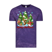 Cloud Purple merry christmas rabbits Vintage Tee - Zillion Design Studio