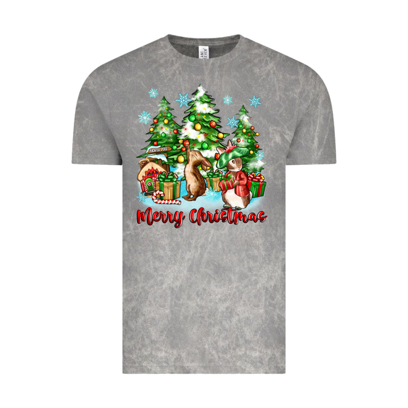 Merry Christmas Rabbits Vintage Tee by Zillion Design Studio | Teevron