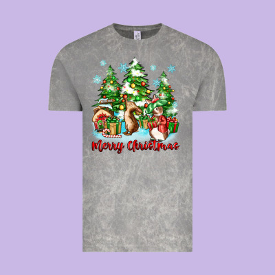 Merry Christmas Rabbits Vintage Tee Designed By Zillion Design Studio