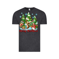 Vintage Black merry christmas rabbits Vintage Tee - Zillion Design Studio