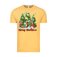 Vintage Mustard merry christmas rabbits Vintage Tee - Zillion Design Studio