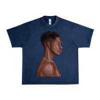 Navy afro black man Urban Heavy Tee - texasbilliewilder