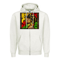 Oatmeal Heather black girl magic Zipper Hoodie - HRA Design Shop