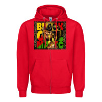 Red black girl magic Zipper Hoodie - HRA Design Shop
