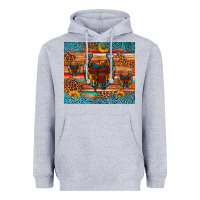 Heather Grey saddle horseshoe leopard sunflower Heavyweight Hoodie - Artiststas