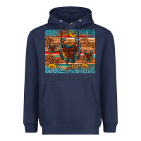 Navy saddle horseshoe leopard sunflower Heavyweight Hoodie - Artiststas