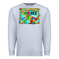 Heather Grey au somesaurus rex Premium Sweatshirt - BarkalooDesign