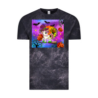 Cloud Black halloween unicorn Vintage Tee - Zillion Design Studio