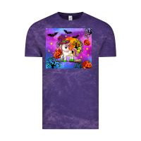 Cloud Purple halloween unicorn Vintage Tee - Zillion Design Studio