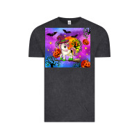 Vintage Black halloween unicorn Vintage Tee - Zillion Design Studio