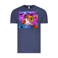 Vintage Denim halloween unicorn Vintage Tee - Zillion Design Studio