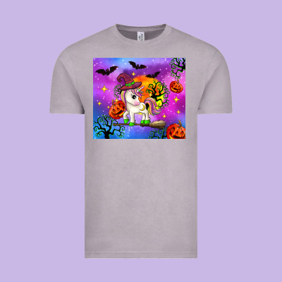 Halloween Unicorn Vintage Tee Designed By Zillion Design Studio