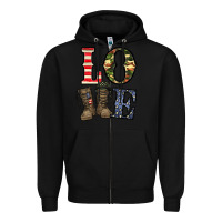 Black loce army Zipper Hoodie - CowhideDigitalArt