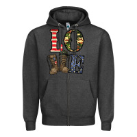 Charcoal Heather loce army Zipper Hoodie - CowhideDigitalArt