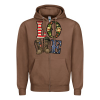 Chestnut loce army Zipper Hoodie - CowhideDigitalArt