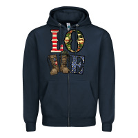 Navy loce army Zipper Hoodie - CowhideDigitalArt