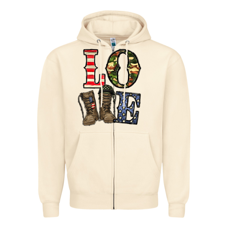 Loce Army Zipper Hoodie by CowhideDigitalArt | Teevron