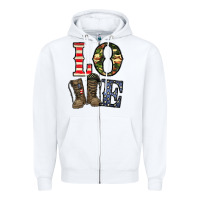 White loce army Zipper Hoodie - CowhideDigitalArt