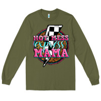 Army Green hot mess express mama Long Sleeve Tee - Zillion Design Studio