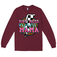 Burgundy hot mess express mama Long Sleeve Tee - Zillion Design Studio
