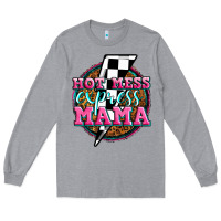 Heather Grey hot mess express mama Long Sleeve Tee - Zillion Design Studio