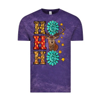 Cloud Purple Gemstone And Reindeer Christmas Ho Ho Ho Vintage Tee - RanaPortraitStore