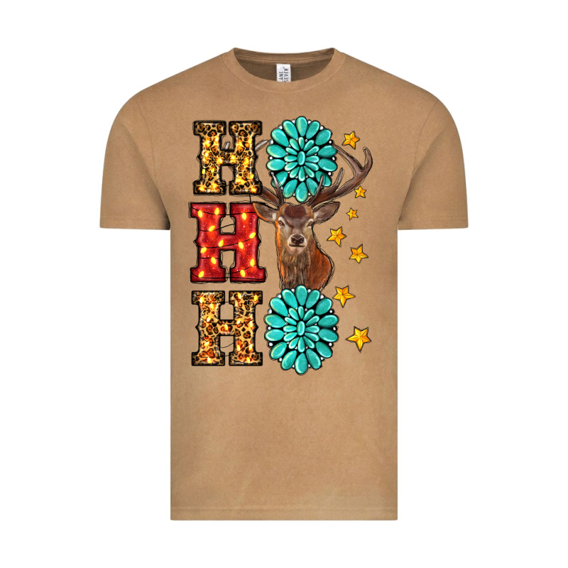 Gemstone And Reindeer Christmas Ho Ho Ho Vintage Tee by RanaPortraitStore | Teevron
