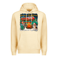 Pina Colada merry christmas with camper van Premium Hoodie - NancyCooperArtShop