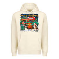 Sandshell merry christmas with camper van Premium Hoodie - NancyCooperArtShop