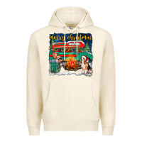 Tofu merry christmas with camper van Premium Hoodie - NancyCooperArtShop