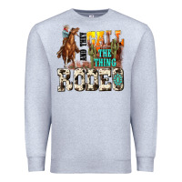 Heather Grey and they call the thing rodeo Premium Sweatshirt - NancyCooperArtShop