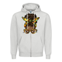 Dove Grey afro bun Zipper Hoodie - HRA Design Shop