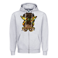 Heather Grey afro bun Zipper Hoodie - HRA Design Shop